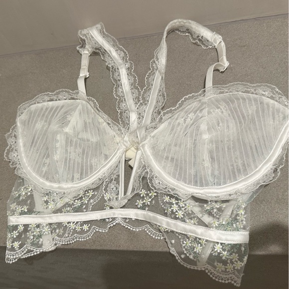 For Love & Lemons Victorias Secret Baby’s Breath Halter Bustier Bra Top SMALL DD - Picture 3 of 6
